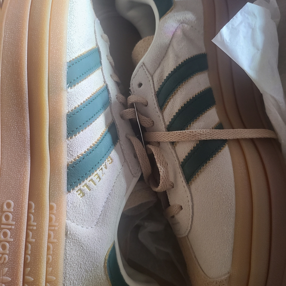 Adidas Gazelle Bold White and Green Originals